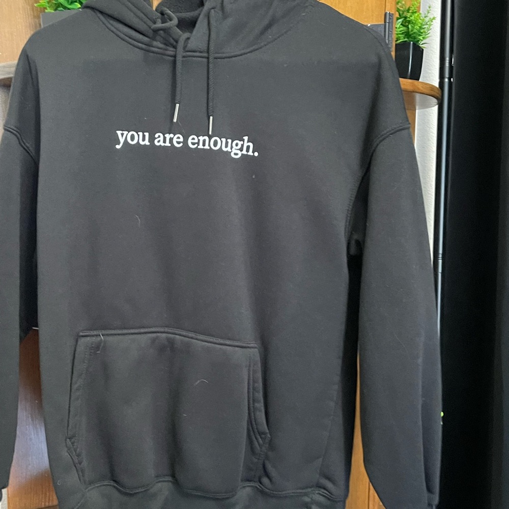 Black Hoodie with Motivational Text